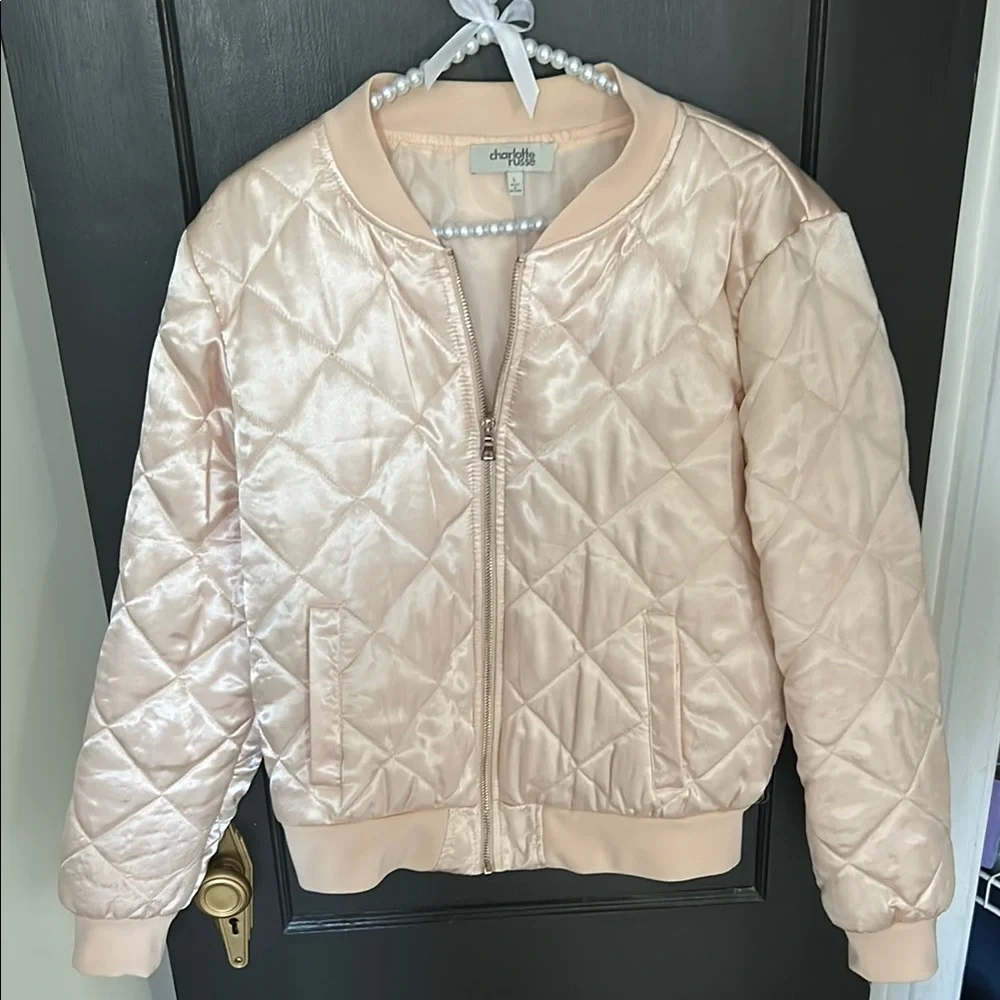 Charlotte Russe Pink Bomber Jacket - Picture 2 of 3
